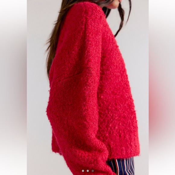NWT $98 We The Free Free People Stormy Pullover Wild Berry Red XS Gift Receipt - Picture 3 of 9
